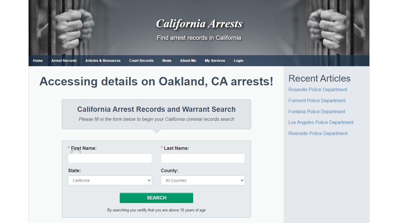 Oakland CA Warrant Search and Arrest Records - California Arrests
